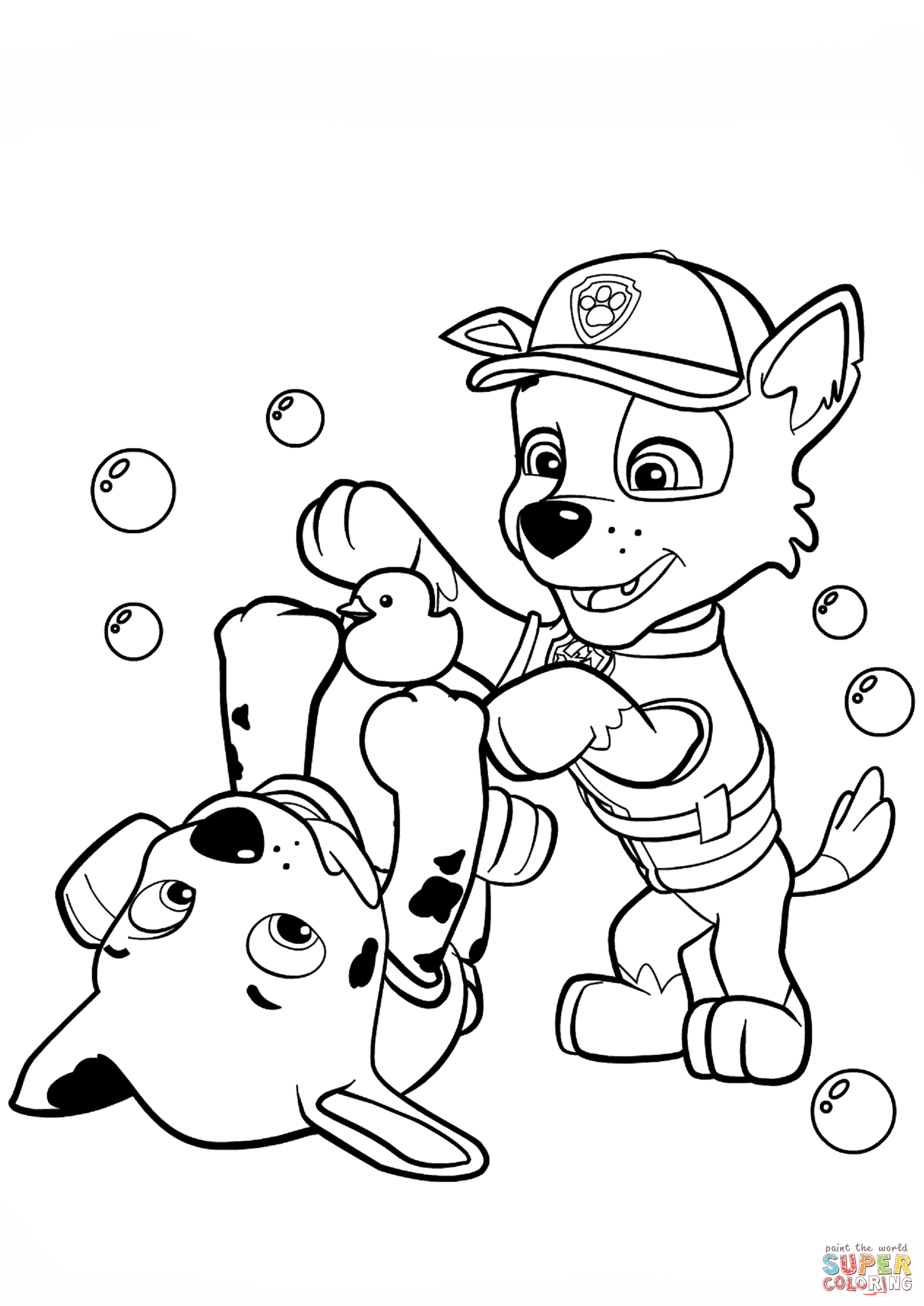 Paw Patrol Rocky And Marshall Coloring Page | Free Printable - Free Printable Paw Patrol Coloring Pages