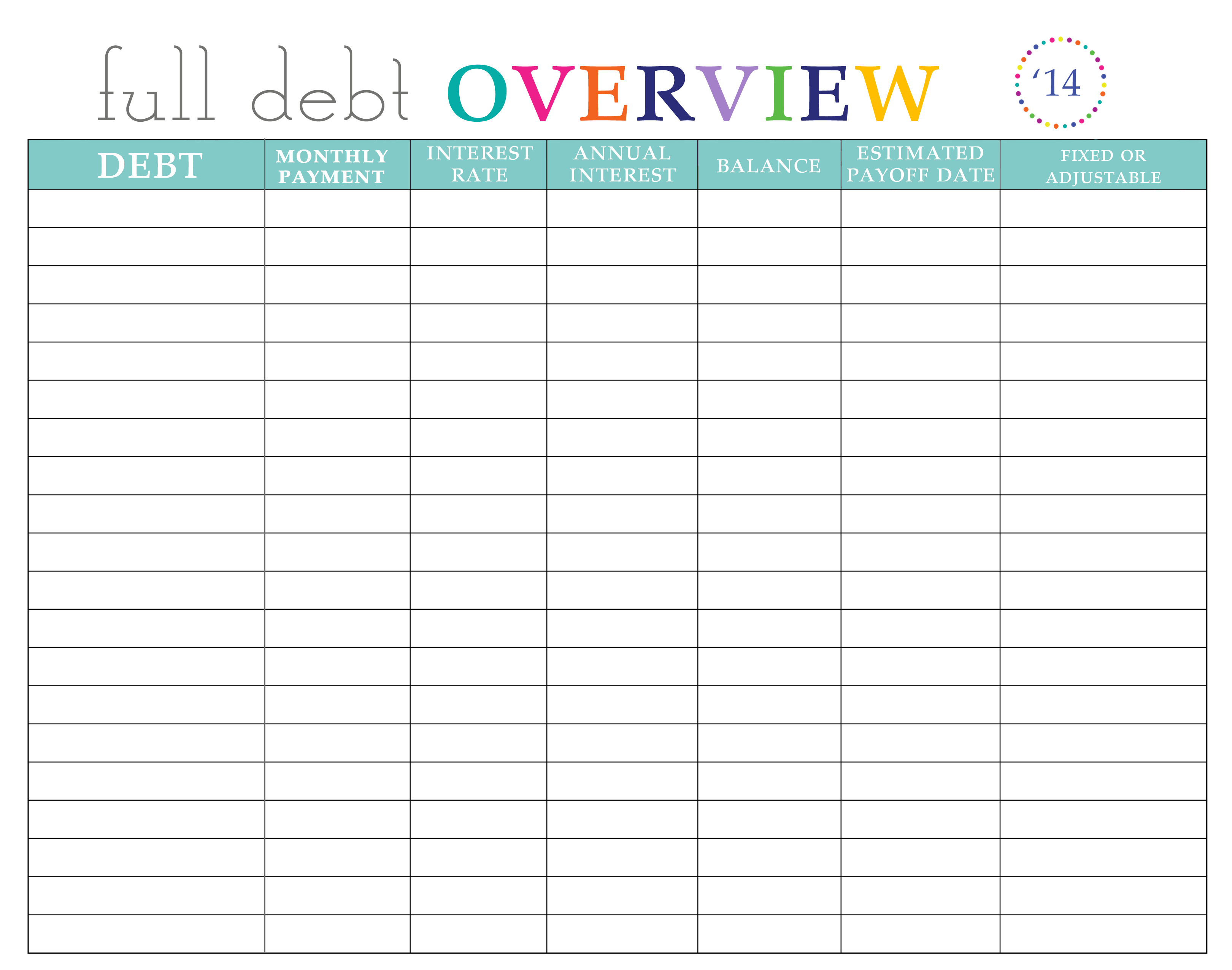 Paying Off Debt Worksheets - Free Printable Debt Snowball Worksheet
