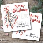 Personalized Printable Christmas Tags, Printable Mistletoe Christmas   Free Printable Mistletoe Tags