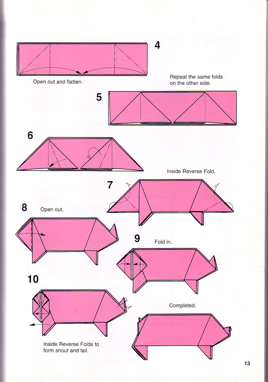Pig Origami Instructions | Origami Printable Instructions - Free Easy Origami Instructions Printable