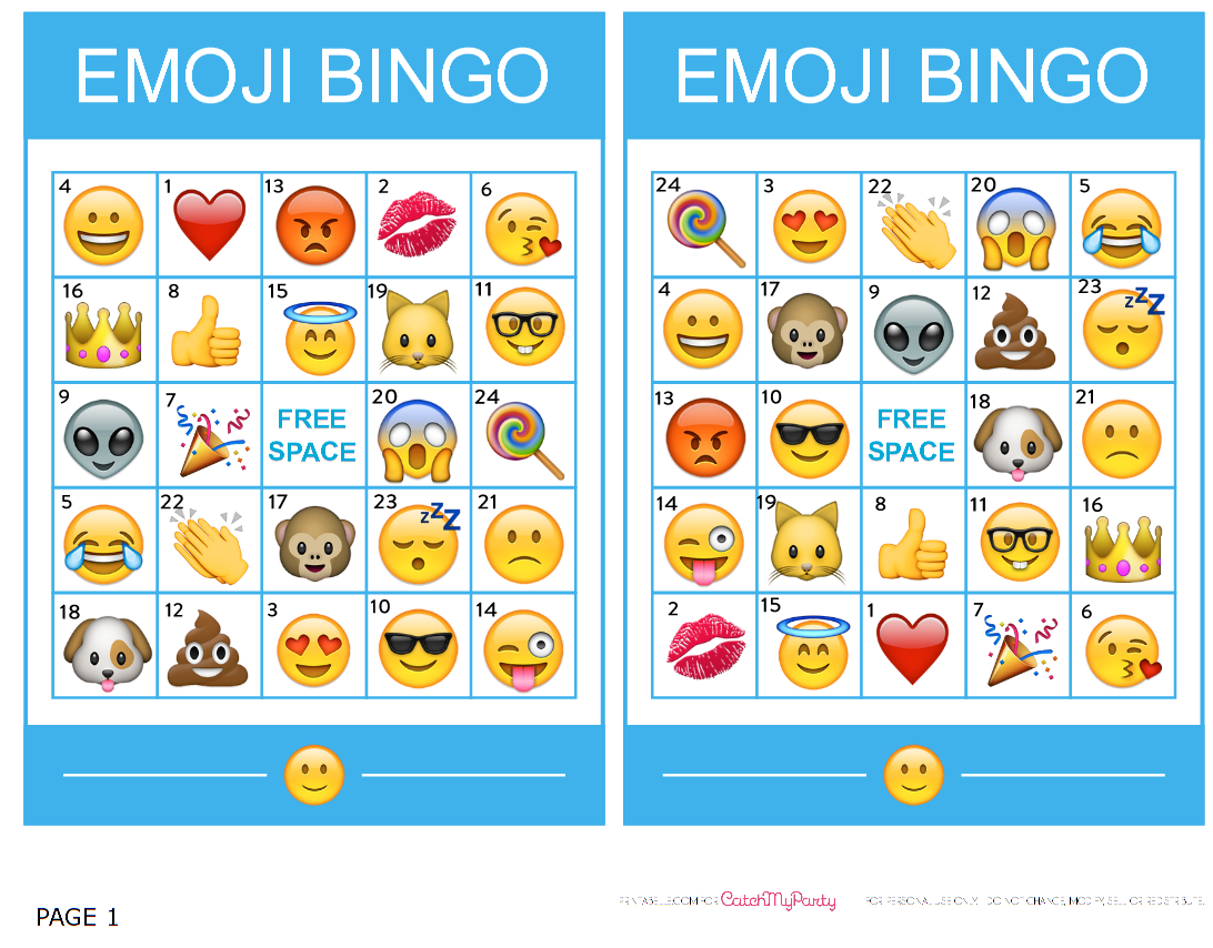 Pincrafty Annabelle On Emoji Printables | Emoji Bingo, Emoji - Free Emoji Bingo Printable
