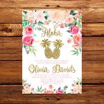 Pineapple Baby Shower Invitation Tropical Aloha Baby Shower | Etsy   Free Printable Luau Baby Shower Invitations