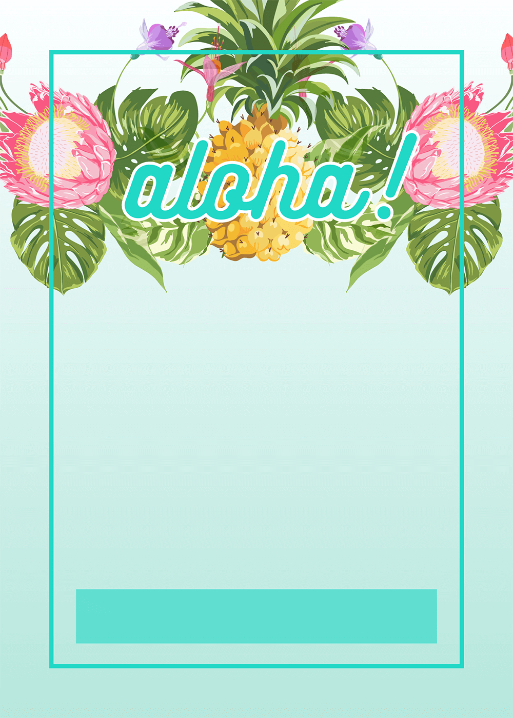 Pineapple Luau Perimeter - Free Printable Birthday Invitation - Free Printable Luau Baby Shower Invitations