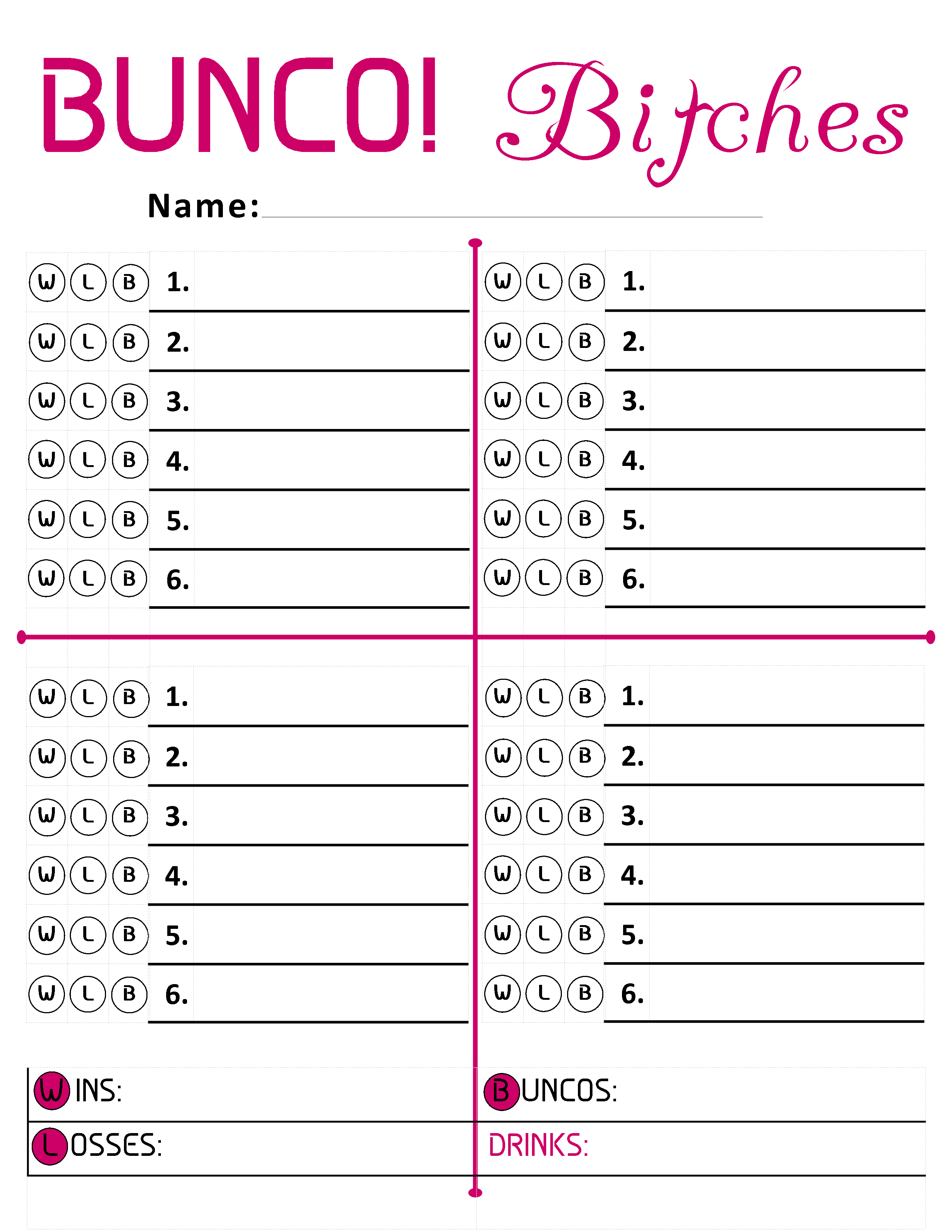 Printable Bunco Score Cards - Printable Cards - Free Printable Bunc...