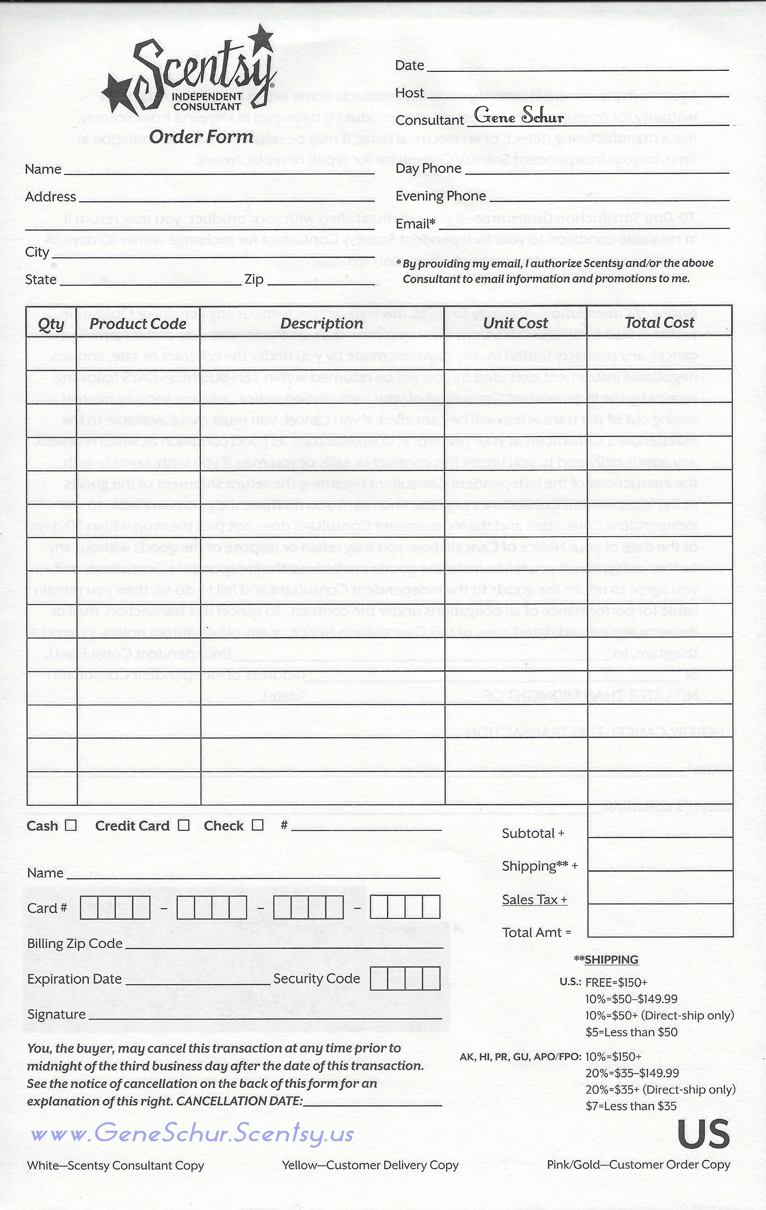 Pinjessica Kelly On Scentsy | Pinterest | Scentsy, Order Form - Free Printable Scentsy Order Forms
