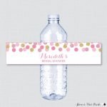 Pink And Gold Bridal Shower Printable Water Bottle Labels Huge Shower   Free Printable Water Bottle Labels Bachelorette