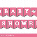 Pink Baby Shower Banner With Letters And Numbers, Elephant Printable   Free Printable Baby Shower Banner Letters