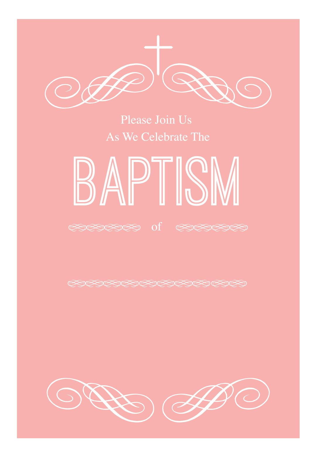Pink Decorations - Free Printable Baptism &amp;amp; Christening Invitation - Free Printable Baptism Invitations