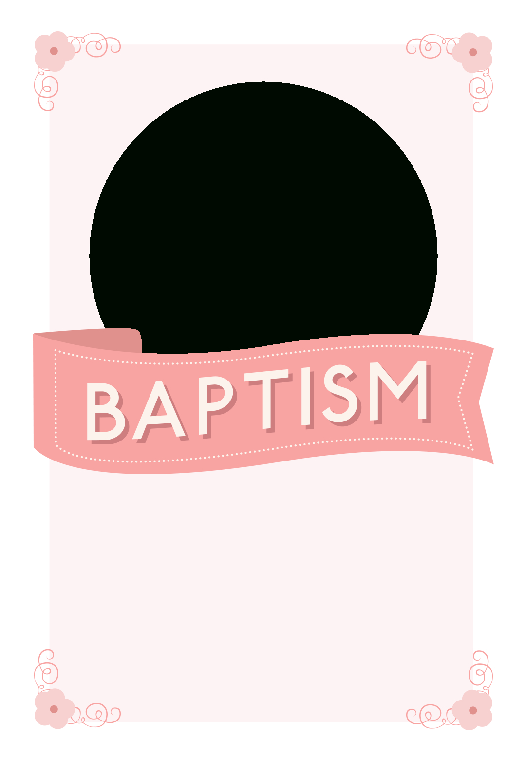 Pink Ribbon - Free Printable Baptism &amp;amp; Christening Invitation - Free Printable Baptism Greeting Cards