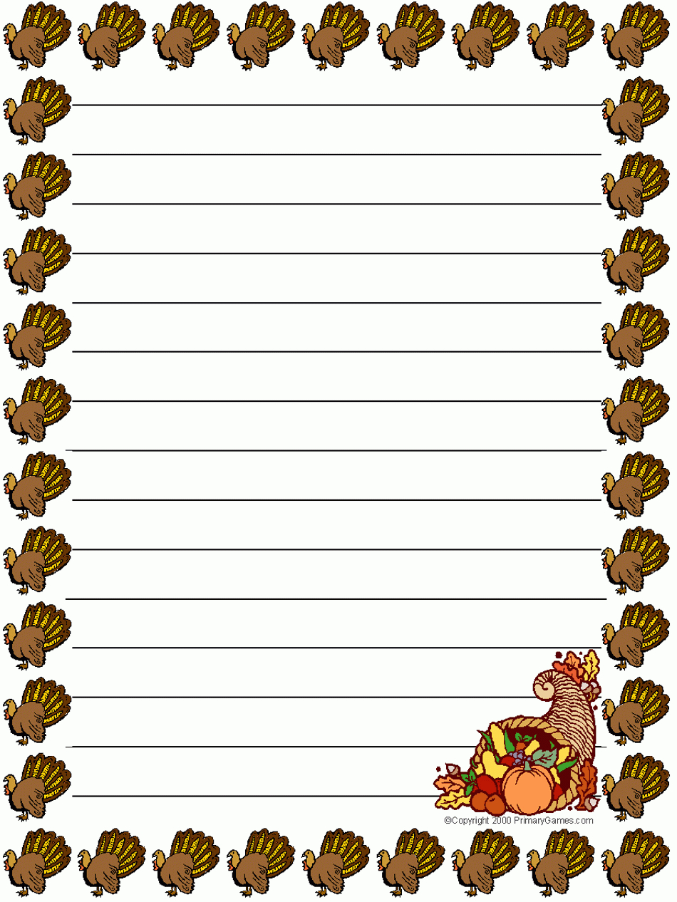 Free Printable Thanksgiving Writing Paper