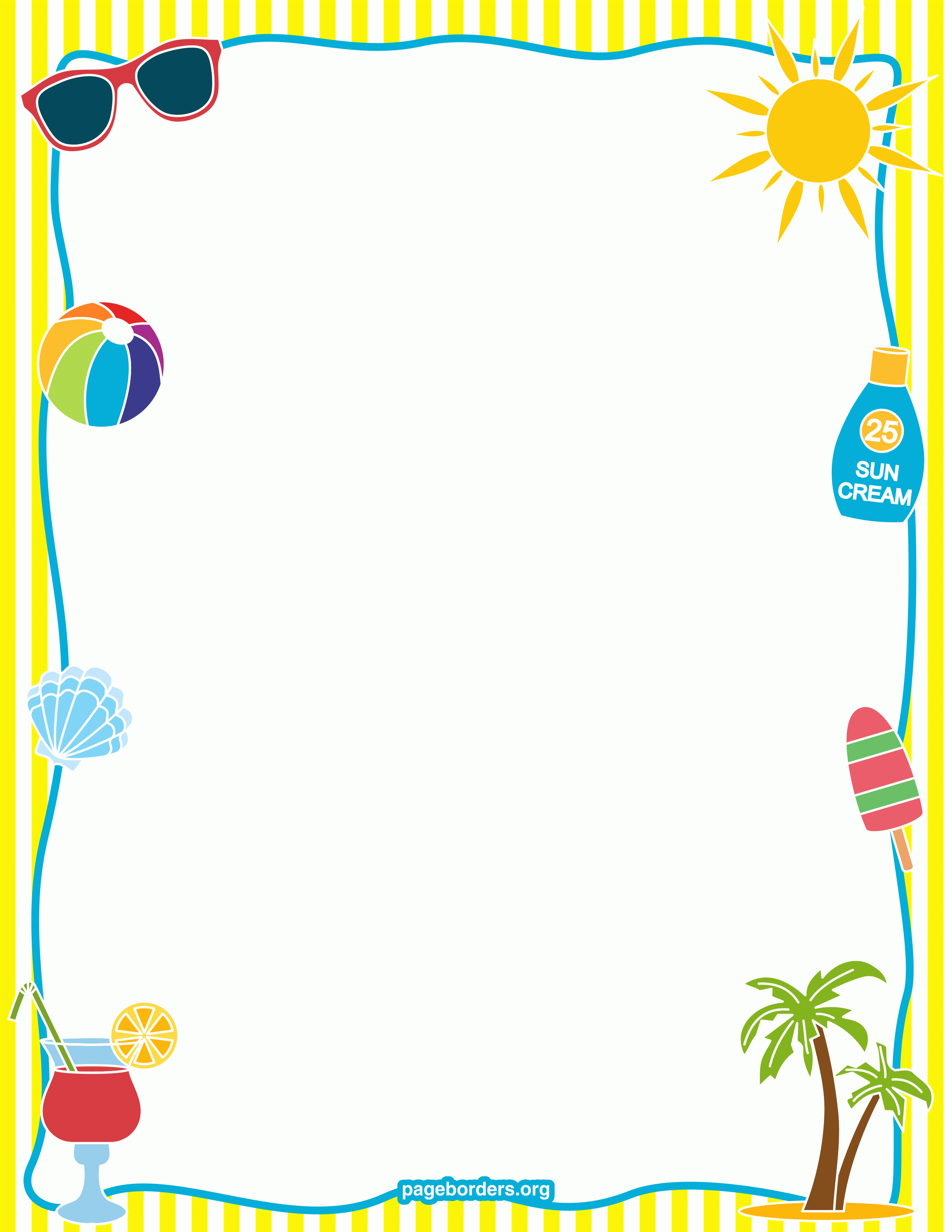 Pinwilmarie Rivera On Classroom Organization | Border Templates - Free Printable Summer Borders