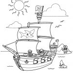 Pirate Ship Coloring Pages Kidsfreecoloring | Free Download Kids   Free Printable Boat Pictures