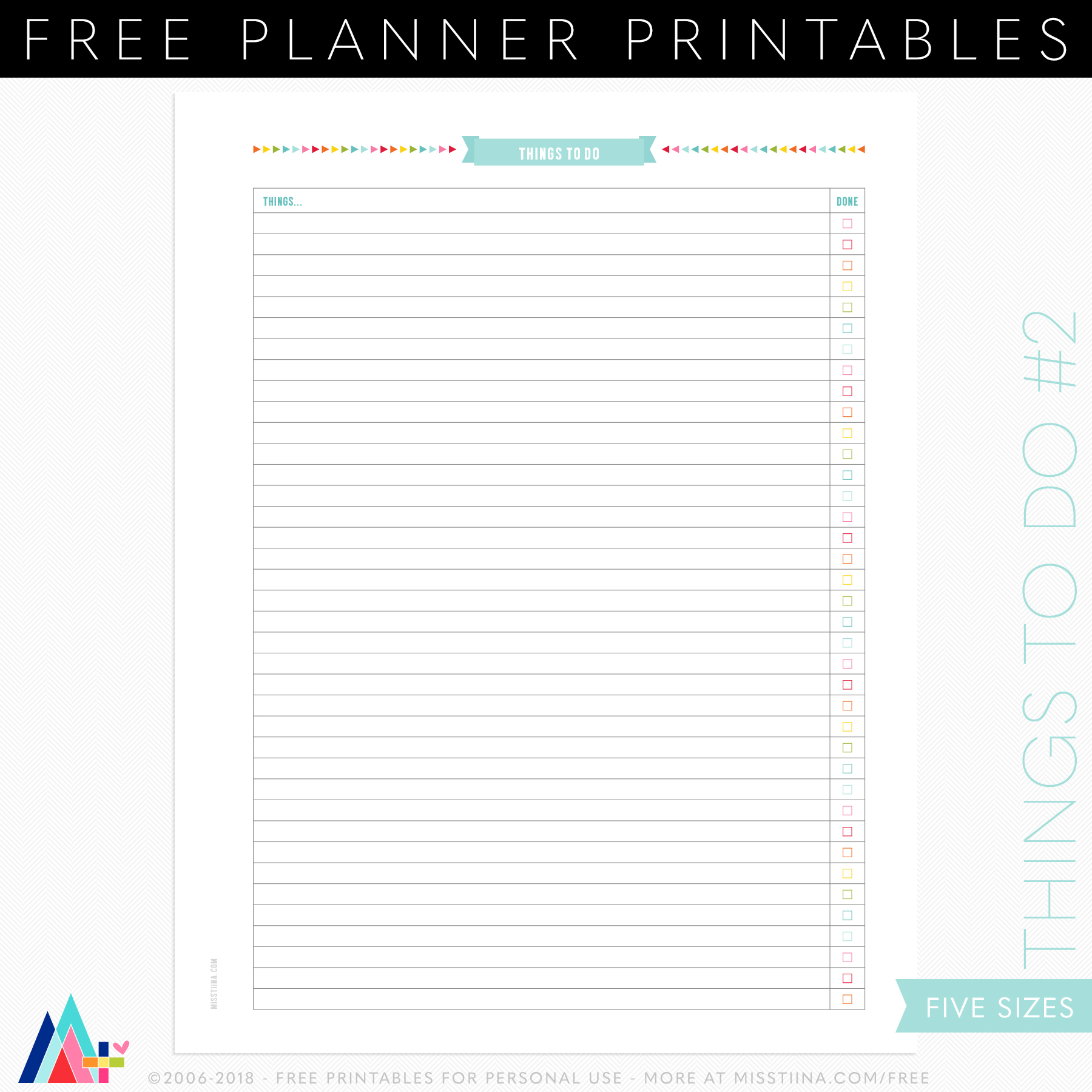 Planner Printables | Misstiina - Free Printable Planner 2017 2018