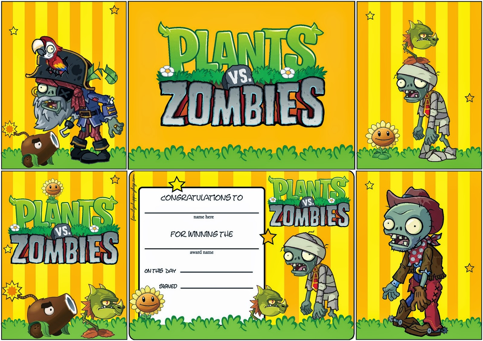 Plants Vs Zombies: Free Printable Cards Or Invitations. | Oh My - Plants Vs Zombies Free Printable Invitations