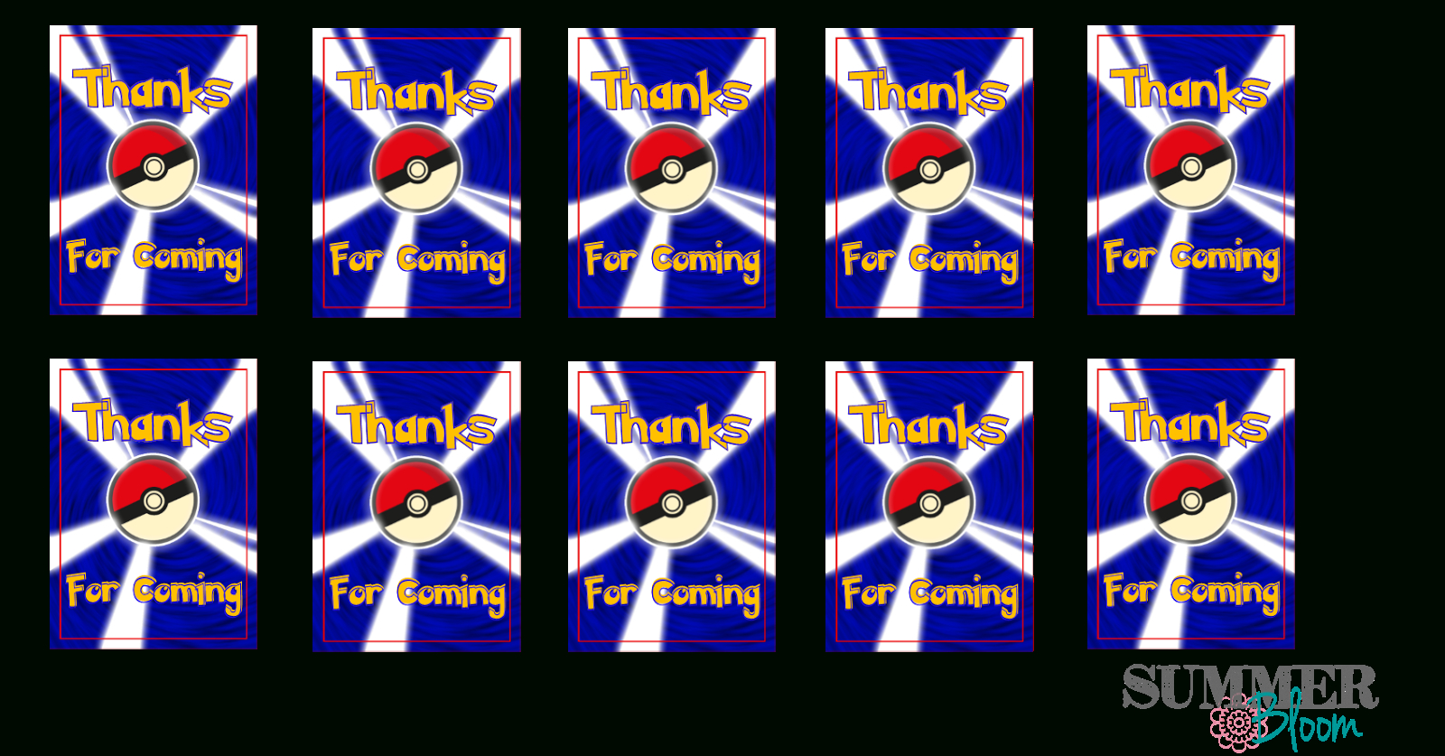 Pokemon Birthday Party Thank You Tags With Freebies ~ From - Free Printable Pokemon Thank You Tags