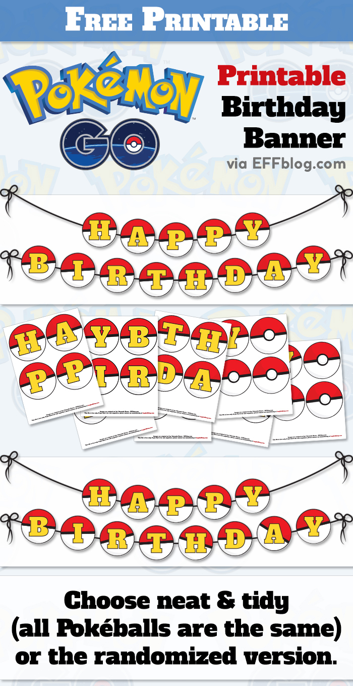 Pokémon Go: Pokébanner Free Printable Birthday Banner - Free Printable Pokemon Pictures