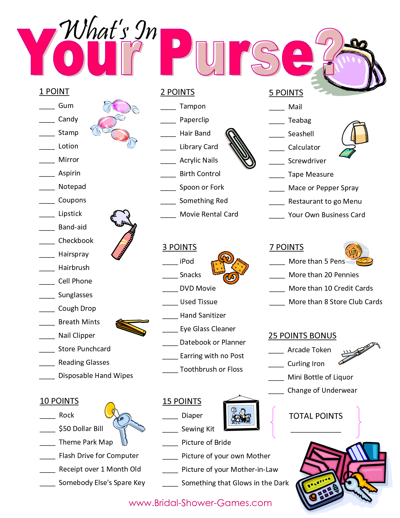 Popular Wedding Shower Games For Free | Business Ideas | Pinterest - Free Printable Bridal Shower Games What&amp;#039;s In Your Purse