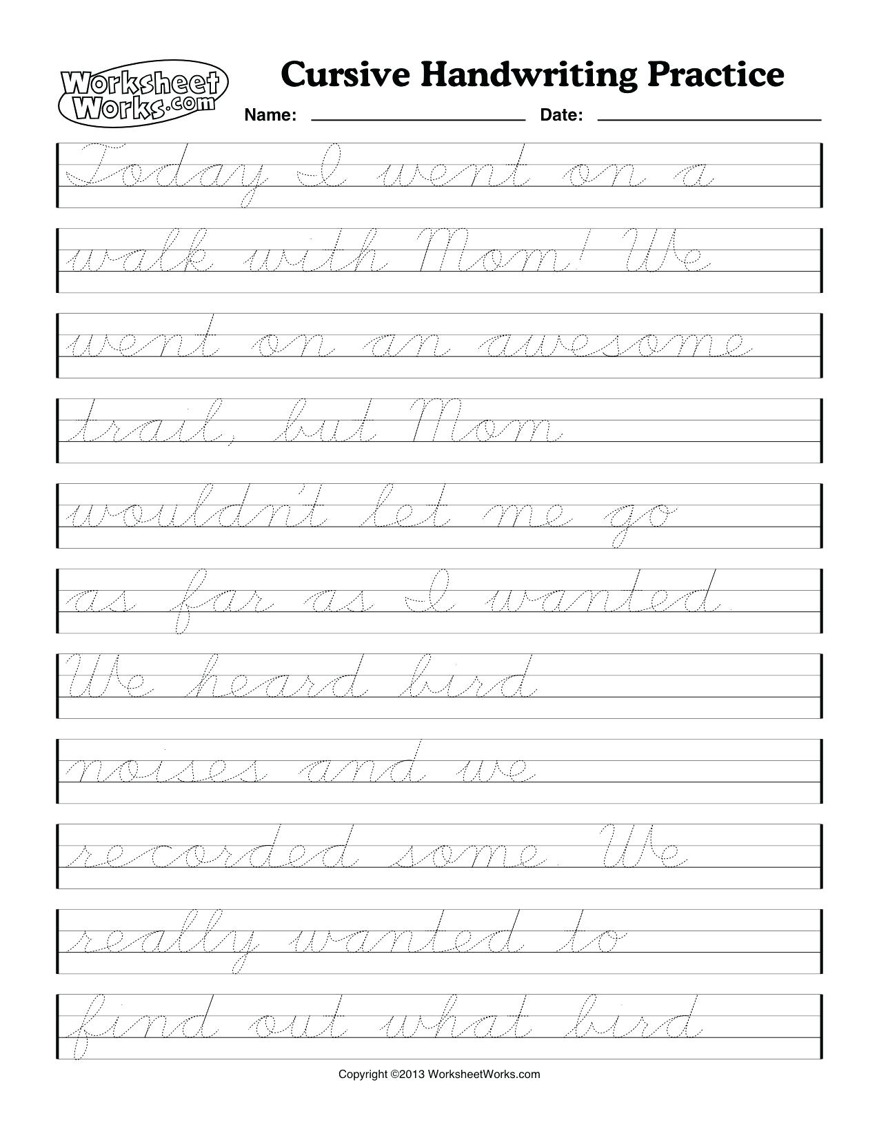 Practice Writing Cursive Letters Worksheets Practice Writing F In - Cursive Letters Worksheet Printable Free