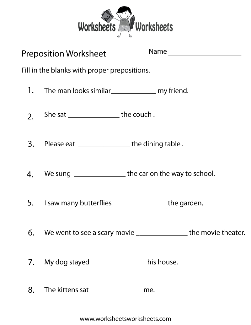 Preposition Worksheets | Two Ways To Print This Free Prepositions - Free Printable Recovery Games