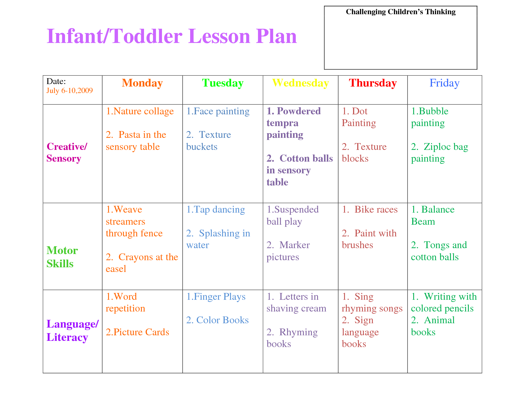 Preschool Curriculum Themes | Toddler Lesson Plan Template - Free Printable Lesson Plans For Toddlers