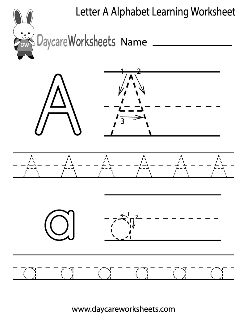 Preschool Letter A Alphabet Learning Worksheet Printable | Letter - Free Printable Learning Pages