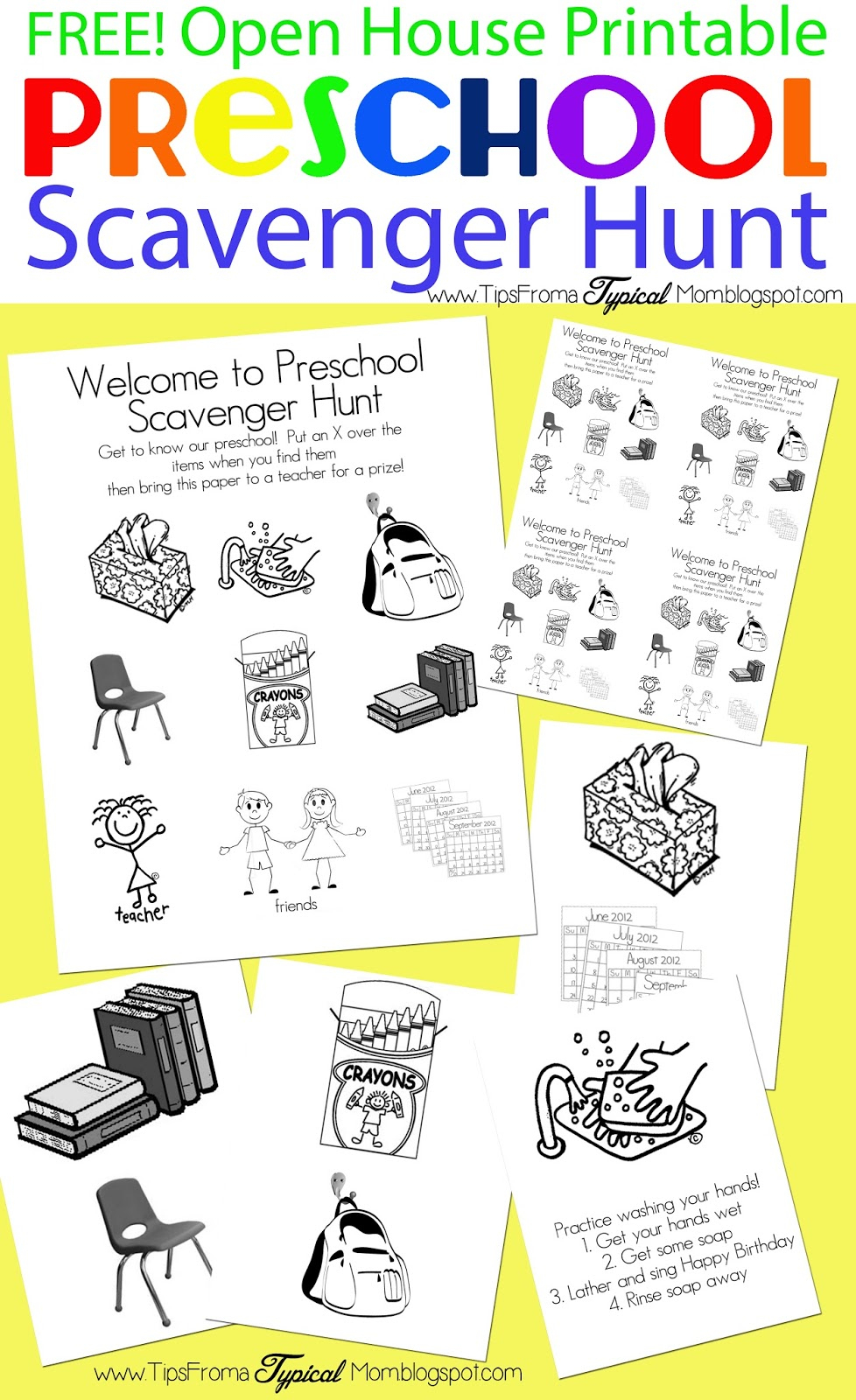 Preschool Open House Free Printable Scavenger Hunt - Tips From A - Free Printable Scavenger Hunt