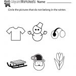 Preschoolers Have To Circle The Pictures That Do Not Belong In   Free Printable Winter Preschool Worksheets