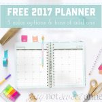 Printable 2017 Planner!   Sweet Anne Designs   Free 2017 Printable