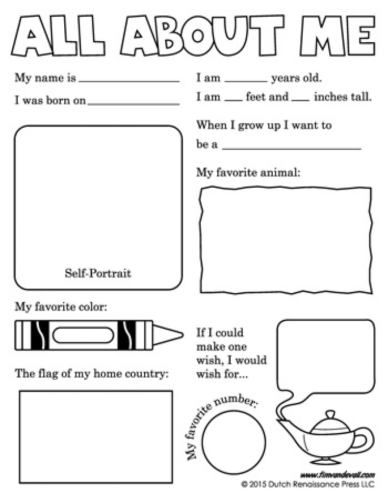 Printable All About Me Poster &amp;amp; All About Me Template Pdf Within - Free Printable All About Me Poster