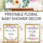 Printable Baby Shower Floral Decorations | Baby Showers & Gender   Free Printable Baby Shower Table Signs