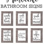 Printable Bathroom Signs + Svgs   The Girl Creative With Regard To   Free Printable Flush The Toilet Signs