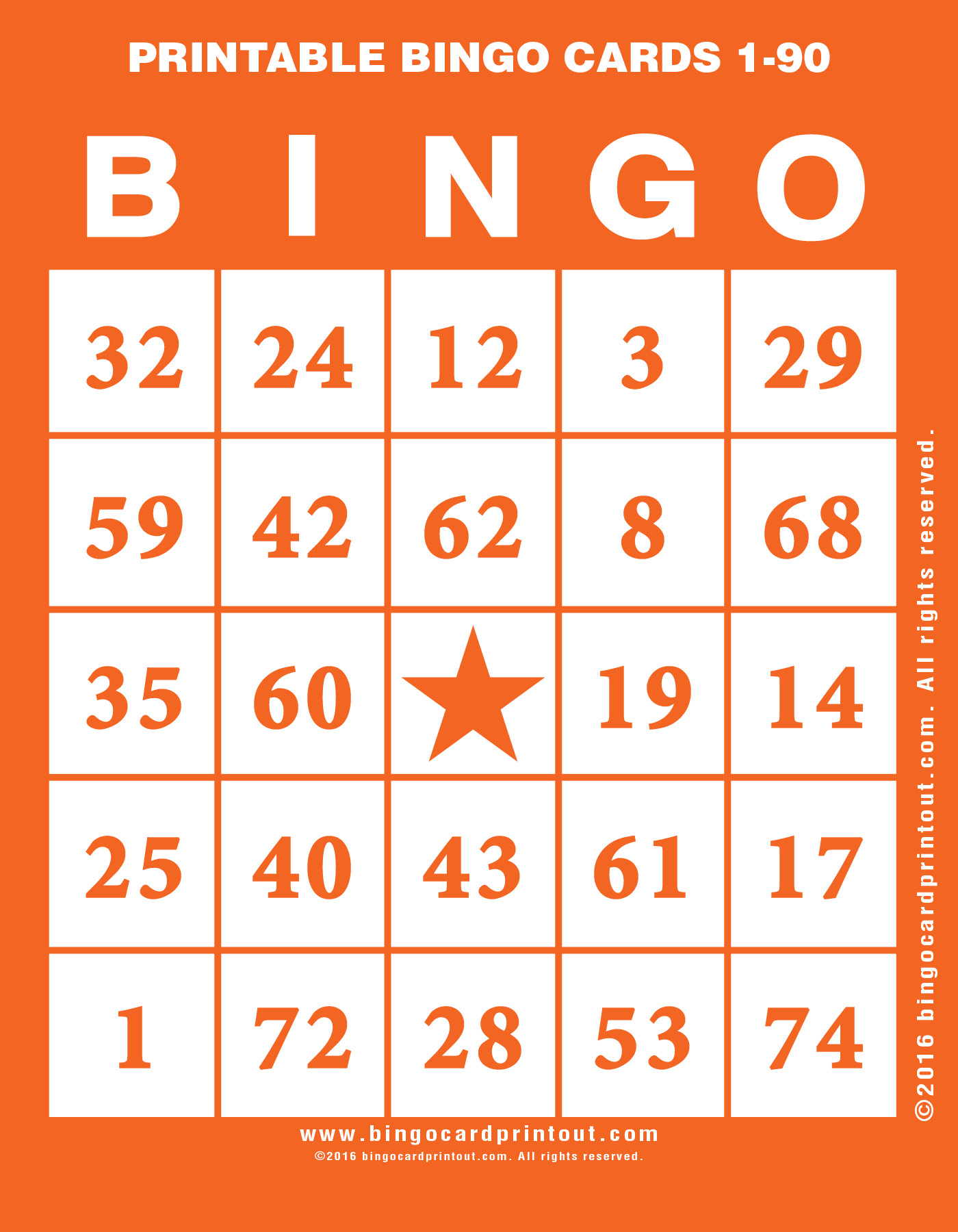 Printable Bingo Cards 1-90 - Bingocardprintout - Free Printable Bingo Cards With Numbers