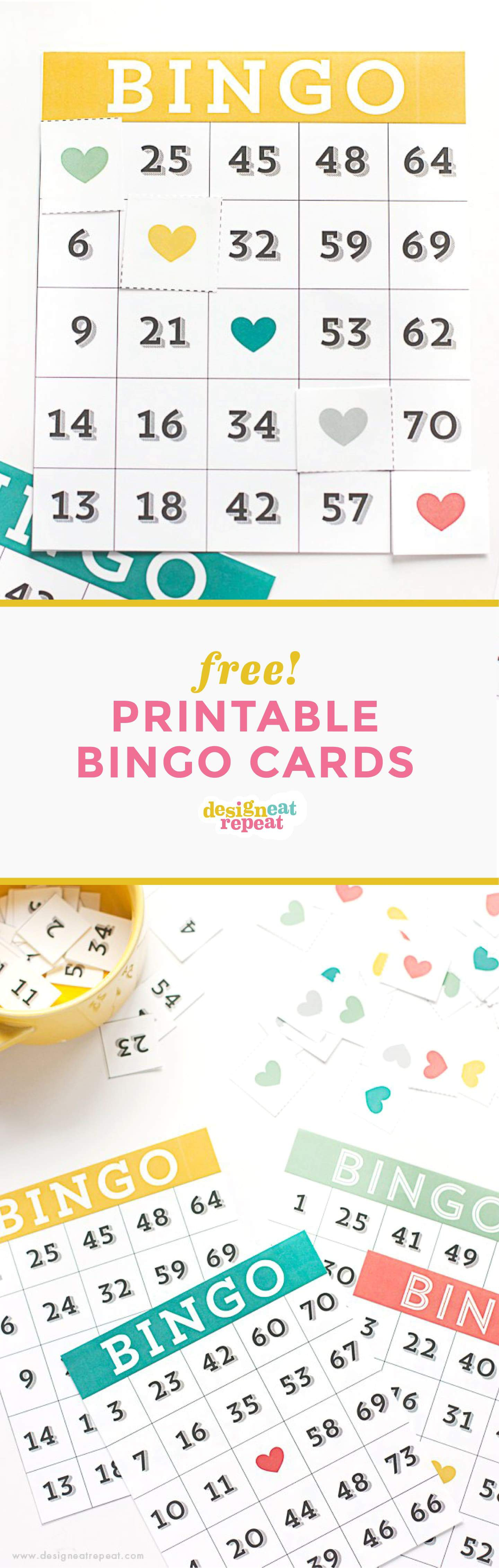 Printable Bingo Cards - Game Night Idea! - Design Eat Repeat - Free Printable Bingo Cards Random Numbers