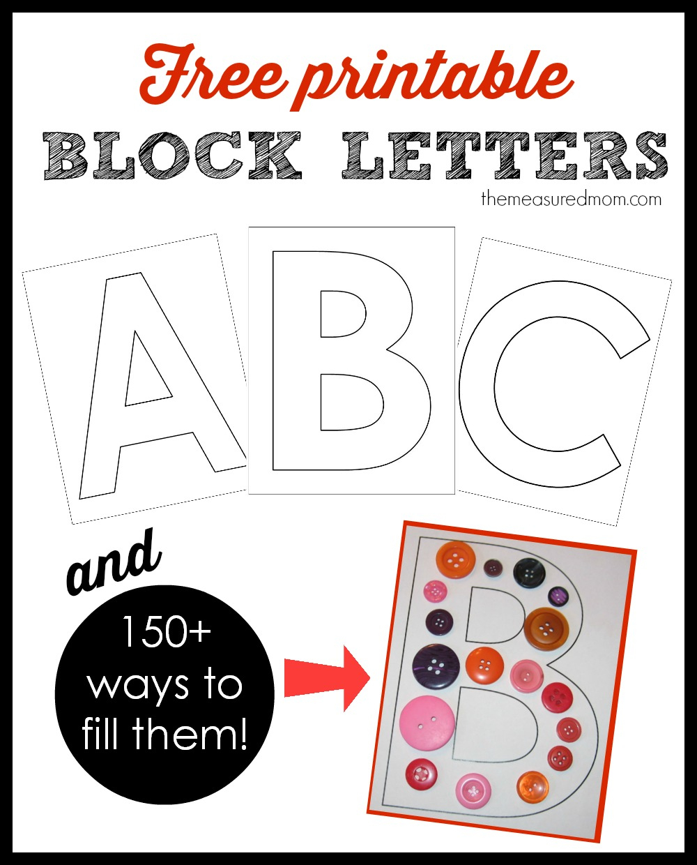 Printable Block Letters And Over 150 Ways To Fill Them! - The - Free Printable Block Letters