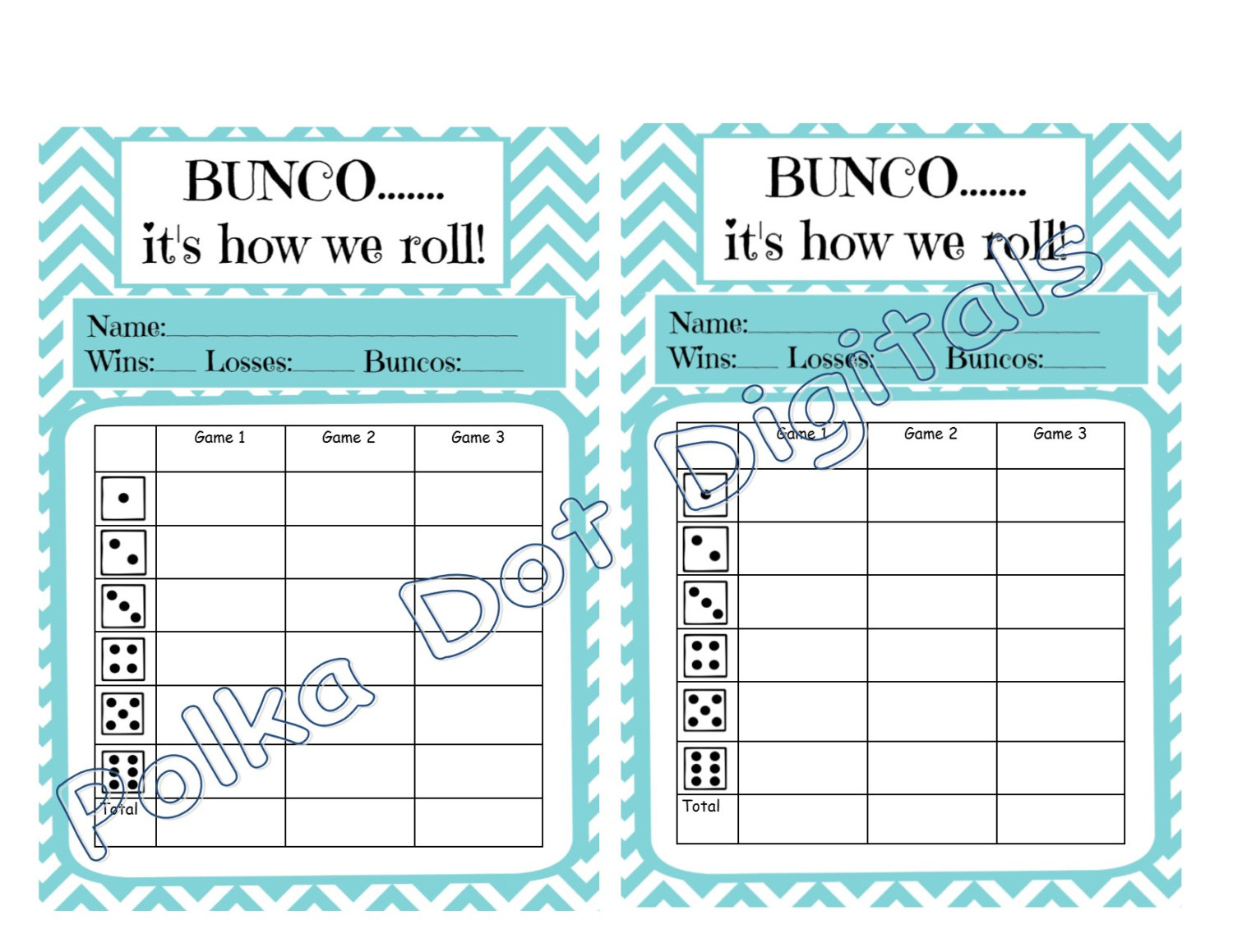 Printable Bunco Score Cards - Printable Cards - Printable Bunco Score Cards Free