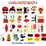 Printable China Photo Booth Props/ Chinese Photo Props | Printable   Free Printable 70's Photo Booth Props