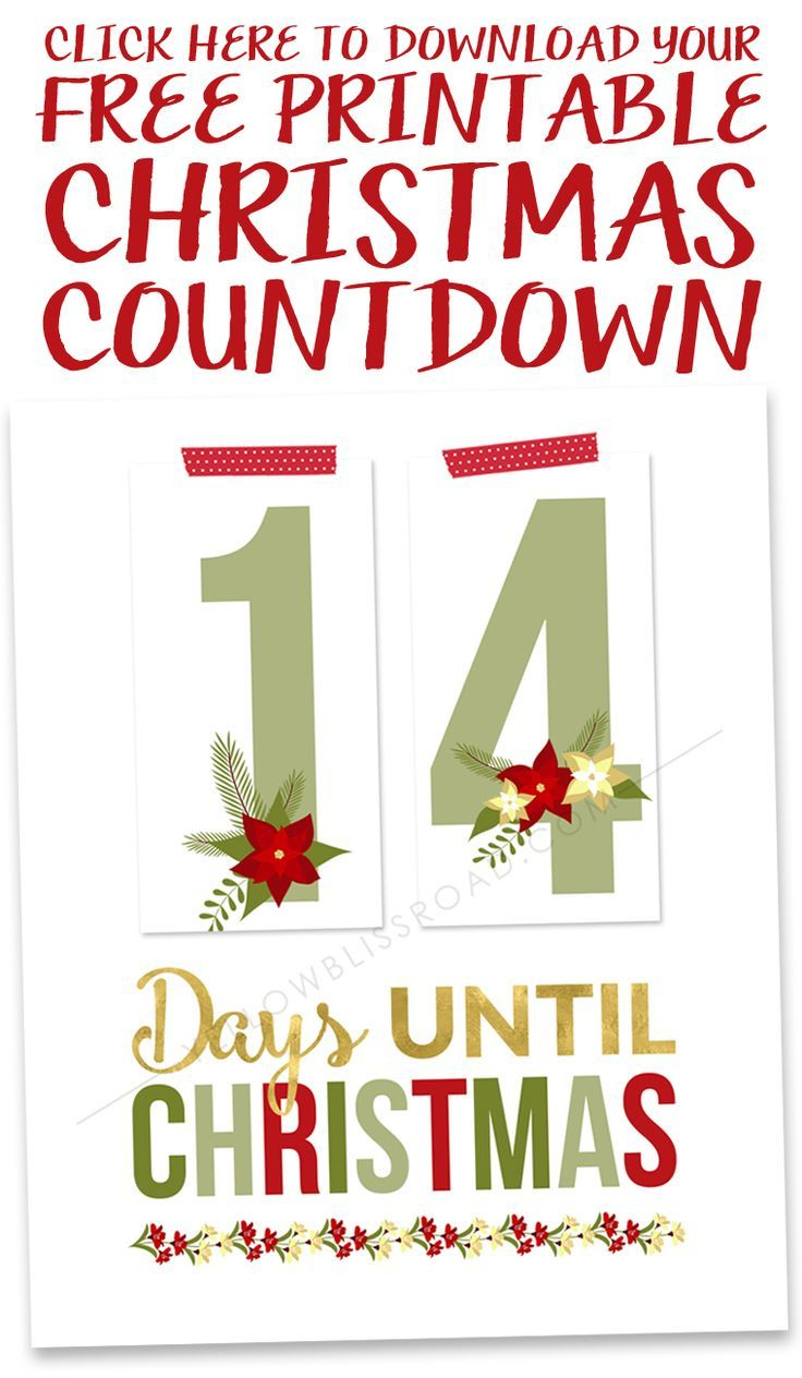 Printable Christmas Countdown | Holidays: Christmas | Pinterest - Christmas Countdown Free Printable