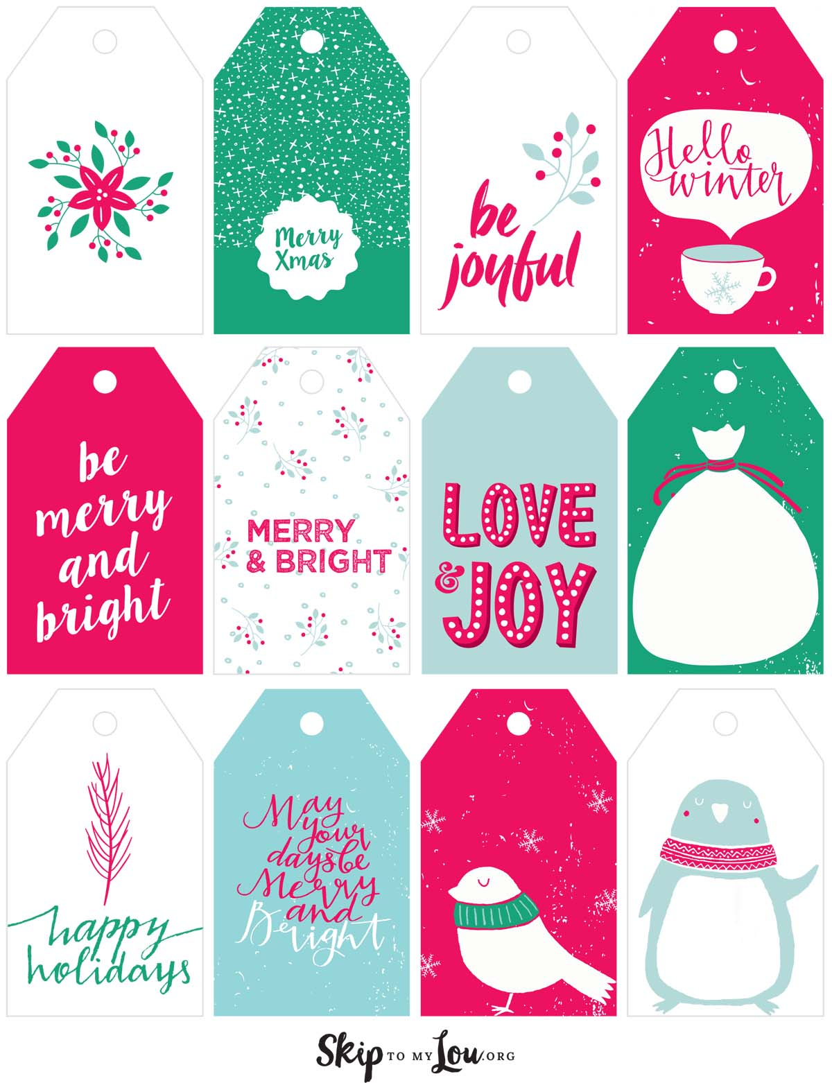 Printable Christmas Gift Tags | Skip To My Lou - Free Printable Christmas Gift Tags