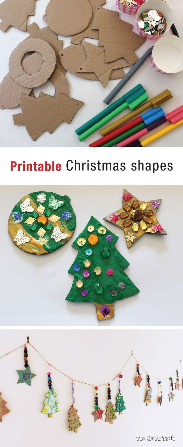 Printable Christmas Shapes | Diy | Christmas, Christmas Crafts Og - Free Printable Christmas Cutouts