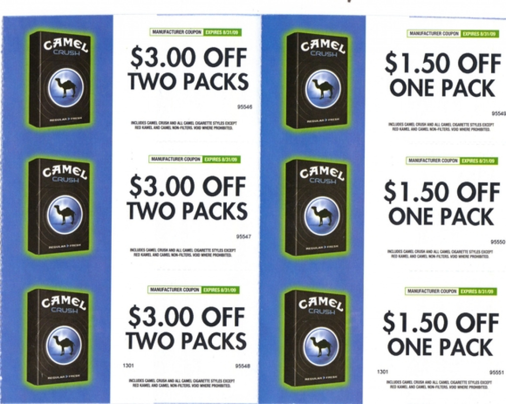 Printable Cigarette Coupons 2018: Free Camel Cigarette Coupons - Free Printable Cigarette Coupons