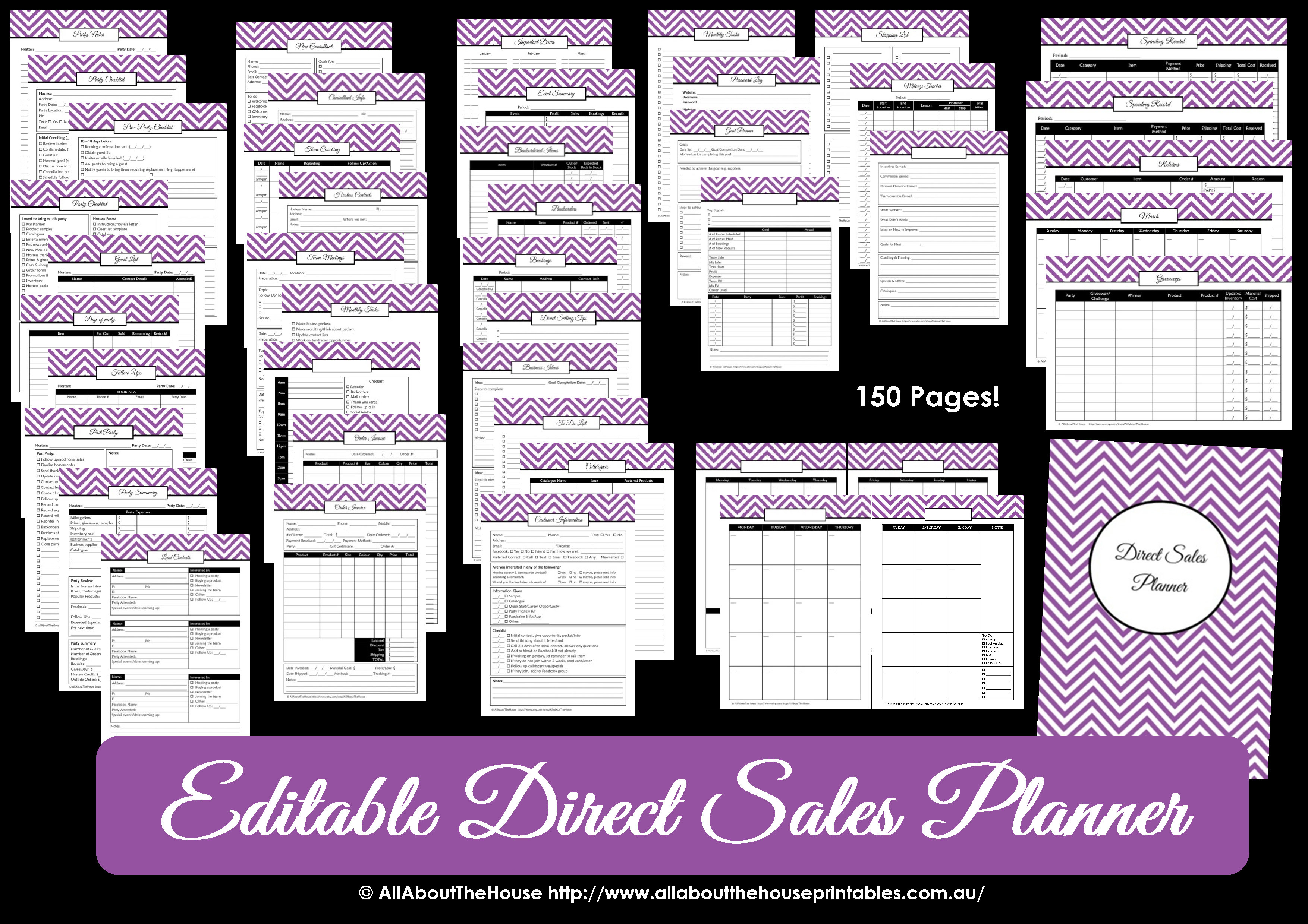 Printable Direct Sales Planner - Editable - All About Planners - Free Printable Scentsy Order Forms