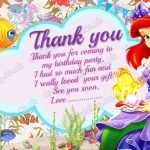Printable Disney Princess Ariel Little Mermaid Thank You Card   Free Printable Mermaid Thank You Cards