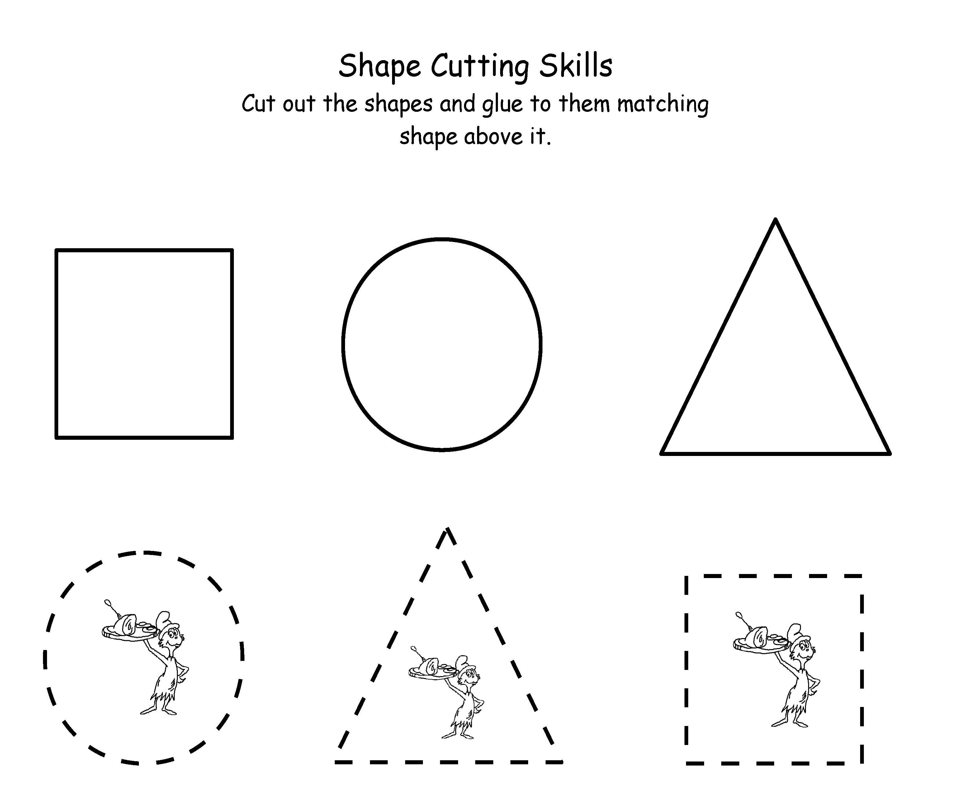 Printable Dr. Seuss Cutting | Maths | Dr Seuss Activities, Dr Seuss - Free Printable Dr Seuss Math Worksheets