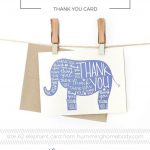 Printable Elephant Thank You Card | Printables | The Best Downloads   Free Printable Baby Registry Cards