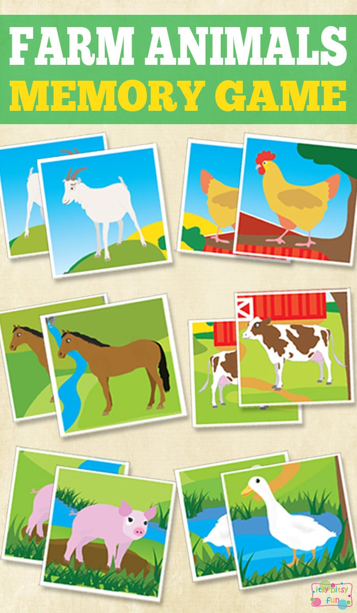 Printable Farm Animals Memory Game - Itsy Bitsy Fun - Free Printable Farm Animals