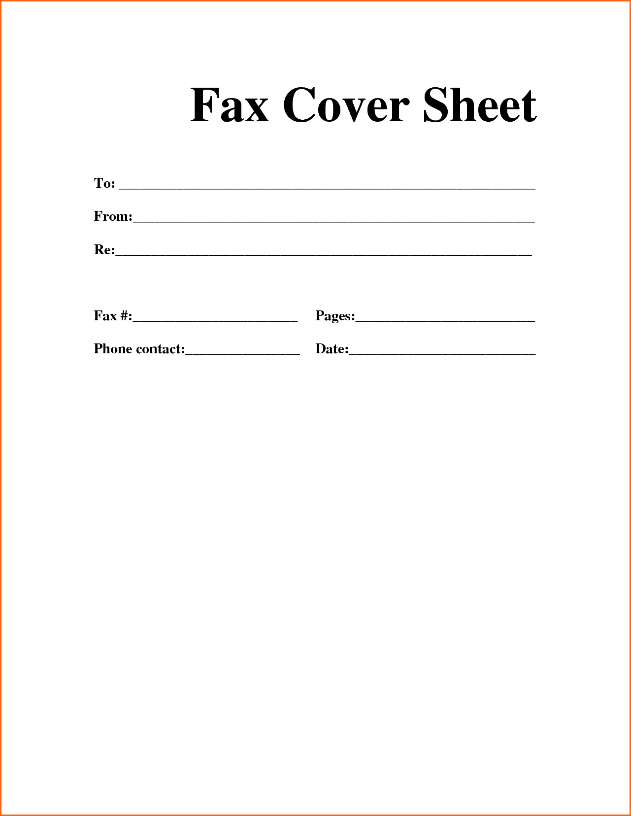 Printable Fax Cover Sheet - Free Fax Cover Sheet Template Printable - Free Printable Fax Cover Sheet
