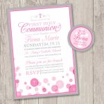 Printable : First Holy Communion Invitations & Free Matching | Etsy   Free Printable 1St Communion Invitations