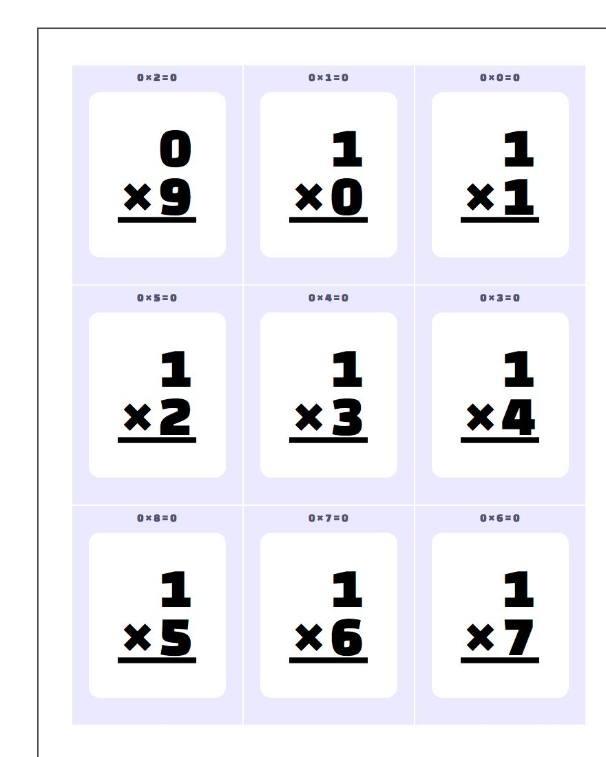 Division Flash Cards For Dividing10, 11 And 12 Facts Division Free