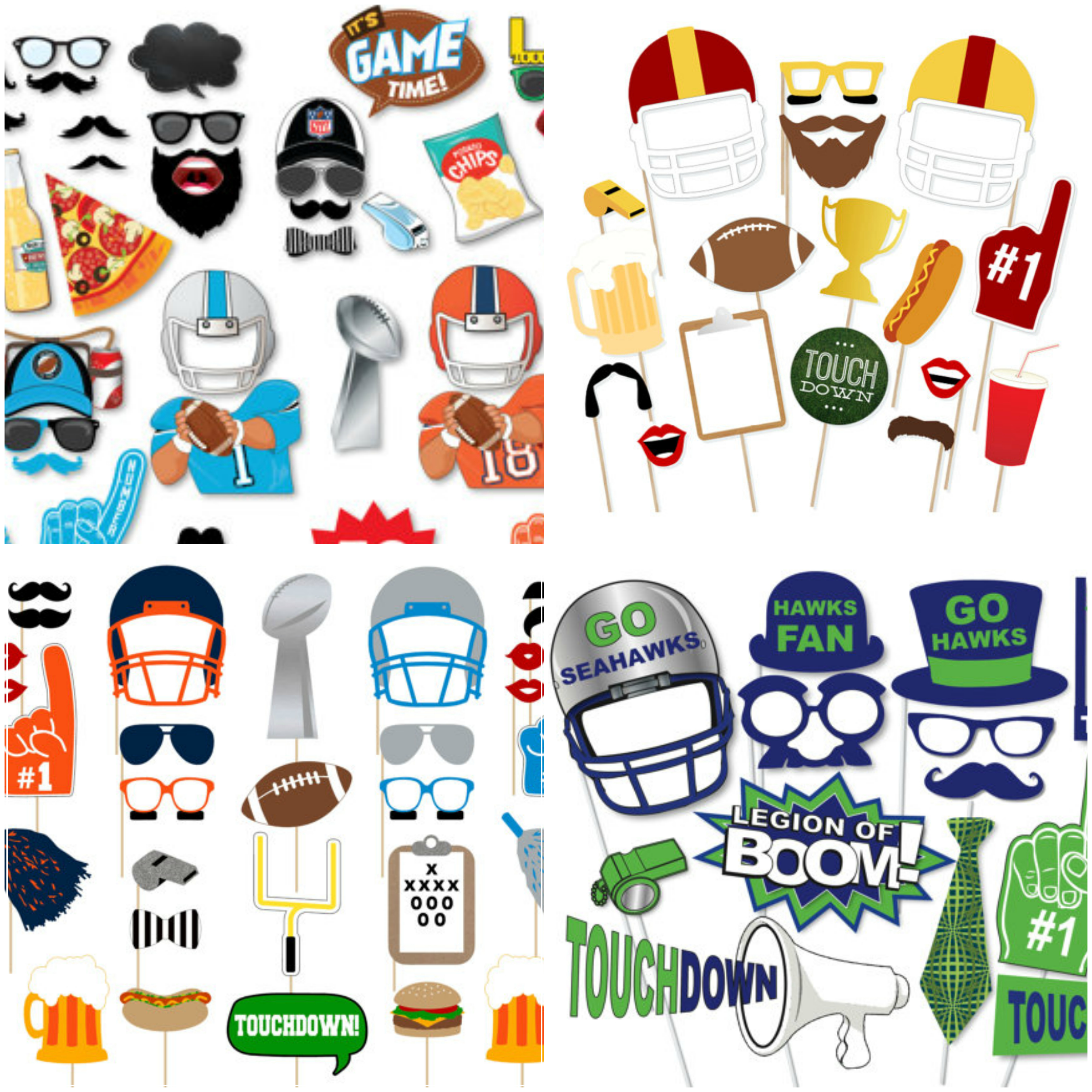 Printable Football Photo Booth Props • Glitter &amp;#039;n Spice - Printable 90S Props Free
