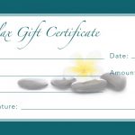 Printable Gift Certificate Template   D Templates   Free Printable Gift Certificate Templates For Massage